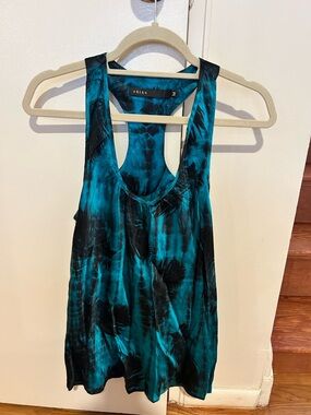 Akiko Teal and Black Tie-Dye Racerback Tank